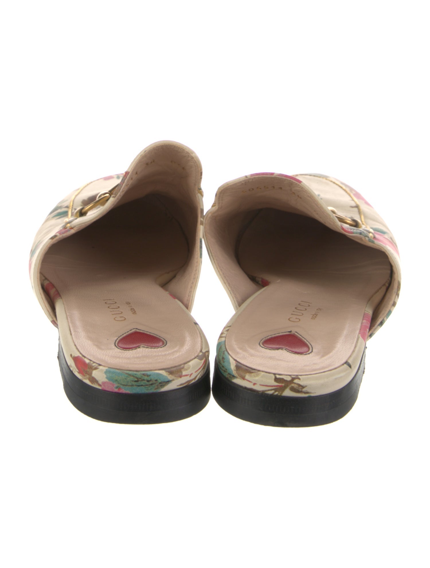 Gucci Flora Print Leather Mules